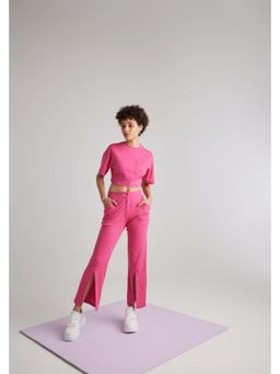 Muvazo - Pink Cotton Solid/Plain Co-Ords Sets
