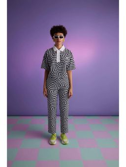 Muvazo - Black Nylon Graphic Co-Ords Sets