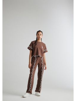 Muvazo - Brown Organic Cotton Embroidered Co-Ords Sets