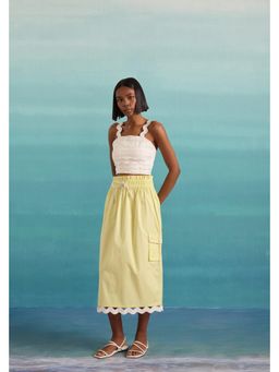 Muvazo - Yellow Cotton Solid/Plain Co-Ords Sets
