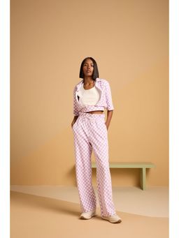 Muvazo - Lavender Cotton Checks Co-Ords Sets