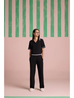 Muvazo - Black Polycotton Solid/Plain Co-Ords Sets