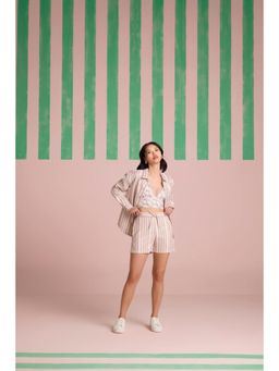 Muvazo - Brown Twill Stripes Co-Ords Sets
