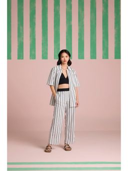 Muvazo - White Polycotton Stripes Co-Ords Sets