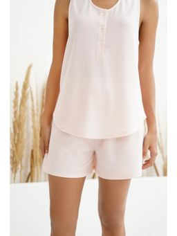 Muvazo - White Pure Cotton Relaxed Solid Shorts