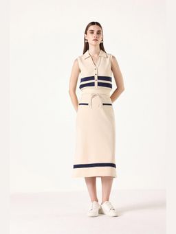Muvazo - Cream Cotton Stripes Co-Ords Sets