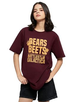 The Souled Store - The Office Wine Bears Beets Battlestar Galactica T-Shirt for Women