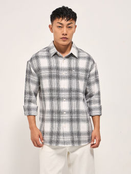 The Bear House - Men's Relaxed Fit White Cotton Casual Shirt