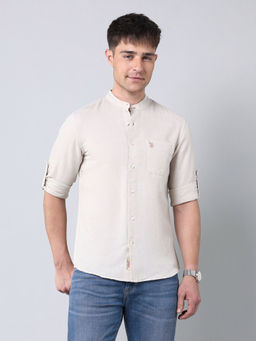 U.S. Polo Assn. Denim Co. - Men's Solid Regular Fit Poplin Shirt