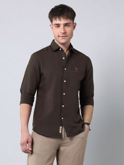 U.S. Polo Assn. Denim Co. - Men's Solid Regular Fit Poplin Shirt