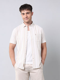 U.S. Polo Assn. Denim Co. - Men's Vertical Striped Pure Cotton Shirt