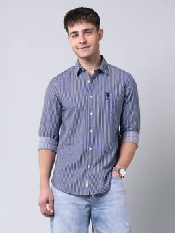 U.S. Polo Assn. Denim Co. - Men's Vertical Striped Pure Cotton Shirt