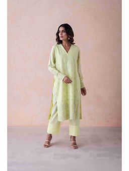 LABEL NAARITI - Sahara Embroidered Green Kurta with Pant