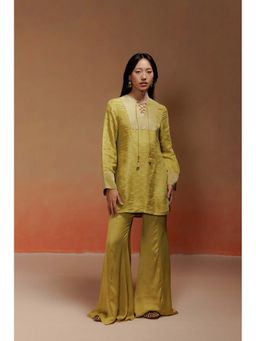 LABEL NAARITI - Rasna Embroidered Mustard Tunic with Sharara
