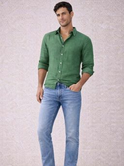 Louis Philippe - Men's Lt. Blue Slim Fit Mid-Rise Stretchable Jeans