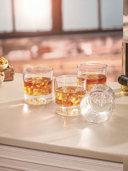 Trovea's - Elephant Embossed Crystal Whiskey Glass (Pack of 4)