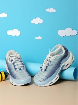 Truffle Collection - Moon Blue Mesh Lace-Up Sneakers for Kids