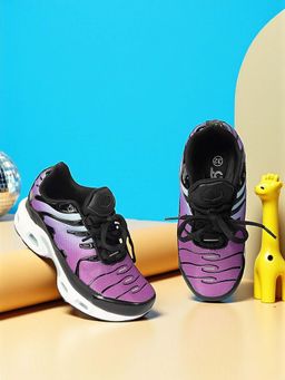 Truffle Collection - Purple Mesh Lace-Up Sneakers for Kids