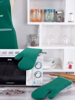 Maspar - Russel Cotton Printed Green 2Pc Oven Mitt Set
