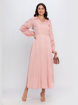 Zink London - Women's Pink Printed Maxi Dress