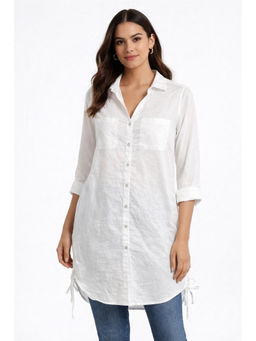 NOBARR - White Solid Regular Cotton Shirt