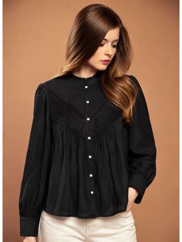 NOBARR - Black Solid Regular Cotton Shirt