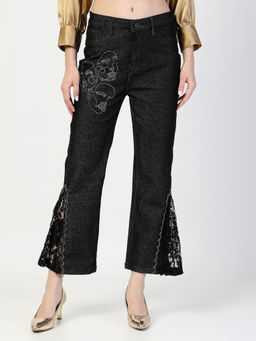 COSMIC TRIO - Relaxed Fit Black Cargo Jeans