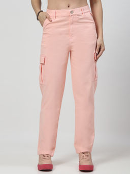 COSMIC TRIO - Utility Peach Cargo Jeans