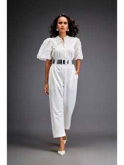 Deepika Arora - Woemns White Jumpsuit with Belt