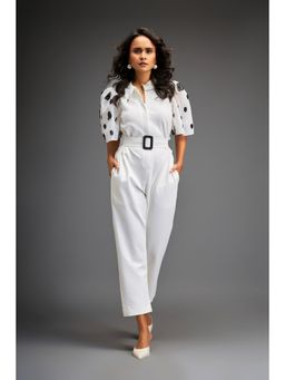 Deepika Arora - Woemns White Jumpsuit with Belt