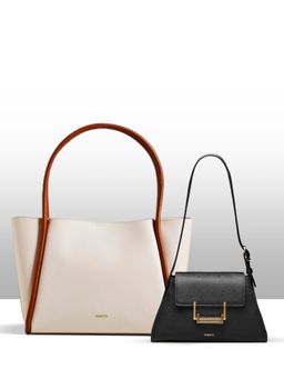 THESTO - Tube Tote Bag and Collective Purse - White (XL)