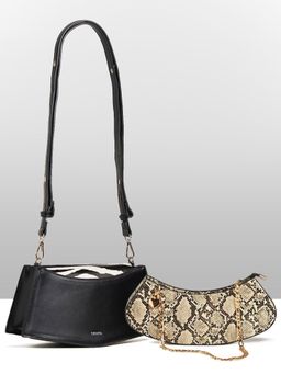 THESTO - Croc Heart Padlock Shoulder and Black You Crossbody Bag (M)