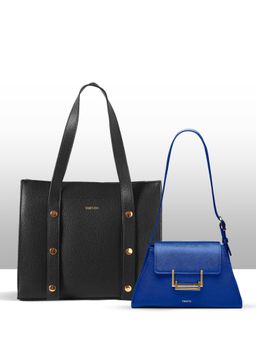 THESTO - Tich Button Tote and Collective Purse - Black (XL)