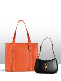 THESTO - Tich Button Tote and Diva Shoulder Bag - Tan (XL)