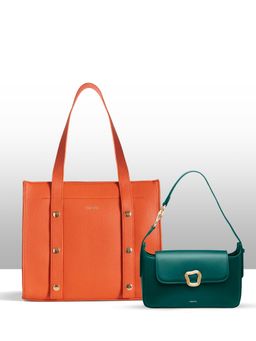 THESTO - Tich Button Tote and The Rebel Handbag - Tan (XL)