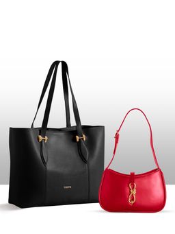 THESTO - Classic Handle Tote and Diva Shoulder - Black (XL)