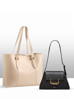 THESTO - Classic Handle Tote and Collective Purse - White (XL)