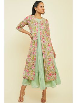 Soch - Women Green Cotton Printed Kurta (Set of 2)