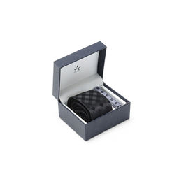 Arrow - Men Formal Printed Black Tie & Pocket Square Gift Set