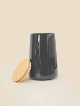 Ekhasa - Ceramic Jar With Bamboo Lid Grey 850Ml