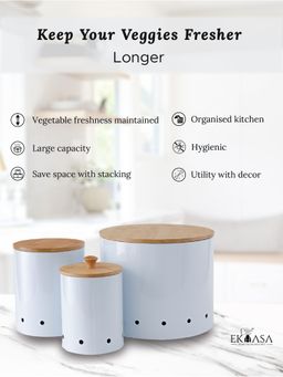 Ekhasa - Onion Potato Garlic Storage Container (Set Of 3)