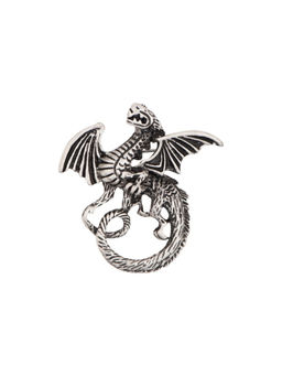 The Tie Hub - Men Oxidised Silver Dragon Metal Lapel Pin