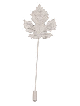 The Tie Hub - Men Silver Maple Leaf Metal Lapel Pin