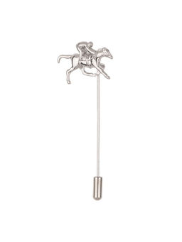 The Tie Hub - Men Horse Riding Metal Silver Lapel Pin