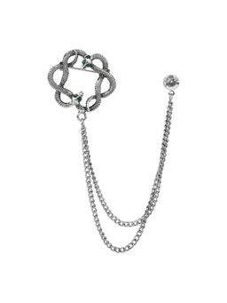 The Tie Hub - Men Silver Snake Round Chain Lapel Pin