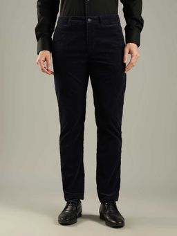 Tommy Hilfiger - Blue Cotton Relaxed Fit Solid Straight Leg Trouser