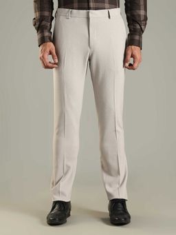 Tommy Hilfiger - Taupe Polyester Regular Fit Solid Straight Leg Trouser