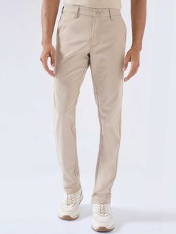 Spykar - Beige Polyester Regular Fit Solid Straight Leg Trouser