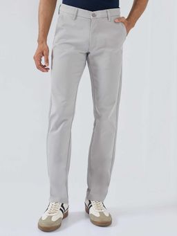 Spykar - Grey Polyester Regular Fit Solid Straight Leg Trouser