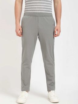 Tommy Hilfiger - Grey Polyester Relaxed Fit Solid Straight Leg Trouser